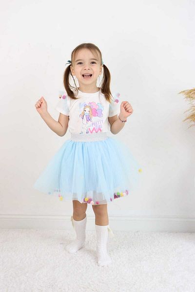 falcomini Girl Printed Tulle Dress 1/8 Years Old