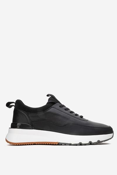MARCOMEN Men's Thick Sole Sneaker Without Rings in Black Mc 21257