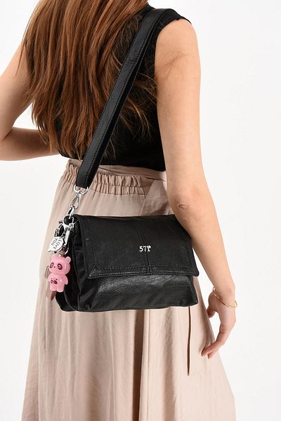 571 Collections Çanta Faux Leather Shoulder Bag Black (Model: 571-13-17m)