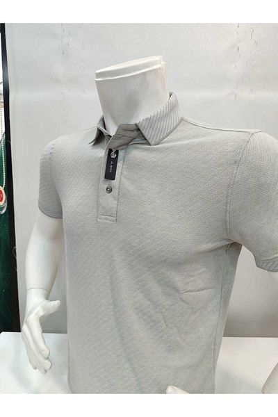 ADVANTE Güncüoglu Polo Collar with Garnish on the Collar and Sleeve Detail Slim Fit Men's T-Shirt