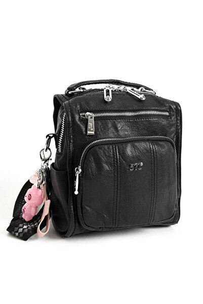 571 Collections Çanta Faux Leather Shoulder Bag Black (Model: 571-13-17A)