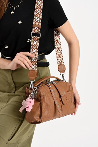 571 Collections Çanta Faux Leather Shoulder Bag Tan (Model: 571-13-17E)