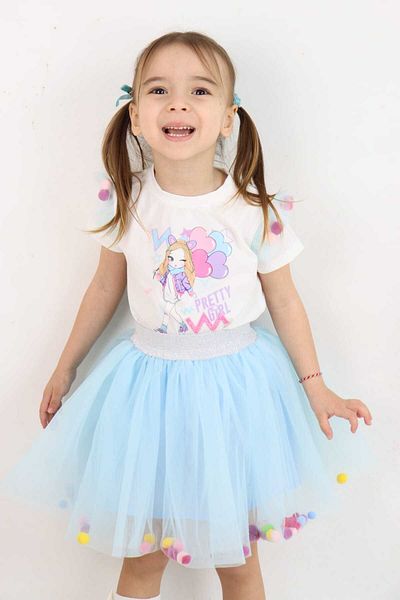 falcomini Girl Printed Tulle Dress 1/8 Years Old