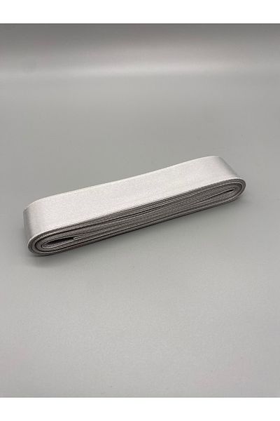 Ak Tuhafiye Gray Satin Ribbon - 3 cm 10 Meters Wide Satin, Bundle-Ornament-Decor. No:37