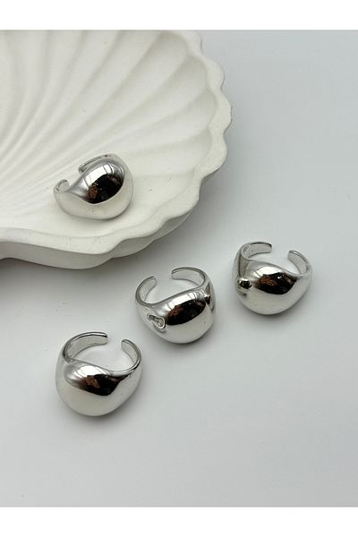 ilvesa shop Adjustable Round Curved Tarnish Free Ring