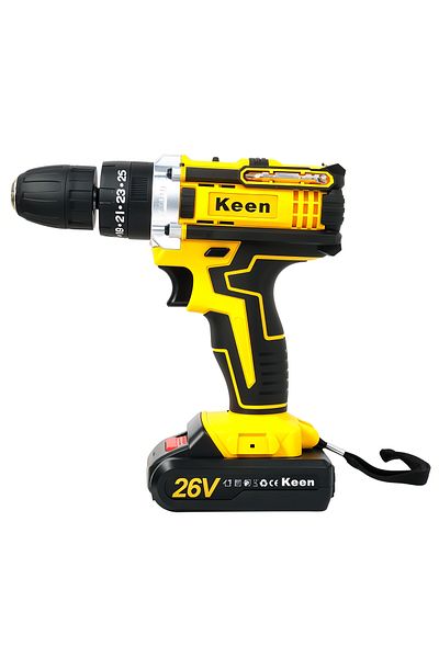 Keen Drill Kit with Battery, Charger, and Accessories – 26V