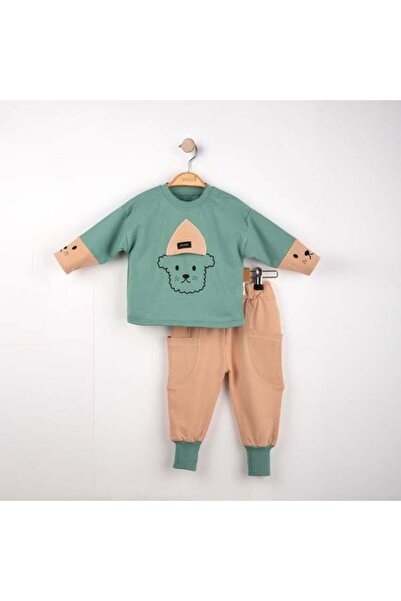 Lolons Şapkalı Köpek Baskılı Erkek Bebek İkili Takım