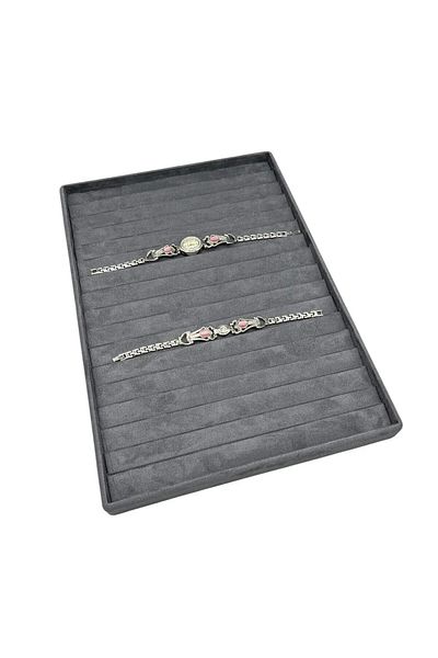 MeGass Dekor Domestic Production Special Geranium Fabric Smoked Color 34/24cm 14 Pieces Gradual Drawer Bracelet Table