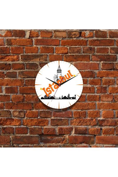Hediye Vakti Istanbul Designed Wall Glass Clock