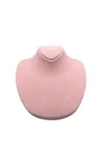 MeGass Dekor Domestic production suede fabric rose mannequin pink color 20/18 cm necklace choker jewelry display mannequin