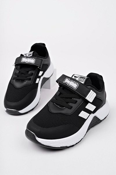 homiro Black-white Booties Filet - Laced and Banded