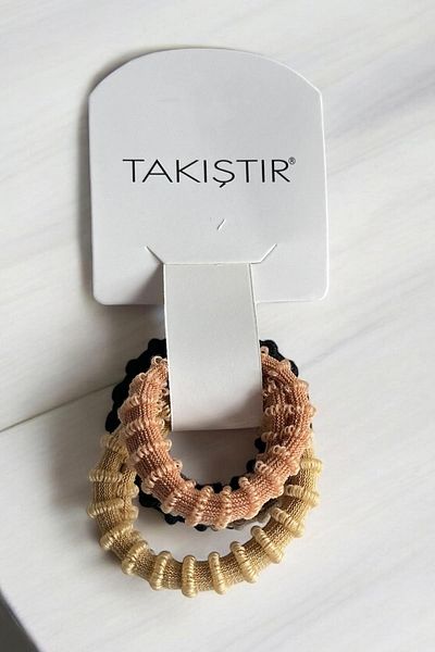 TAKIŞTIR مجموعة من 4 إبزيم مطاطي بألوان مختلطة