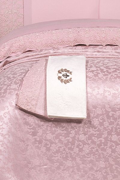 Sevim Tivoli Dowry Bedspread Set - Towel Pique Set - Nirvana - Powder