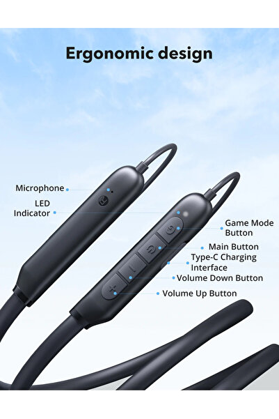 RavPower Bluetooth Neckband Earphones, 40Hrs Playtime, Sweat & Waterproof, Magnetic Switch, BH1008