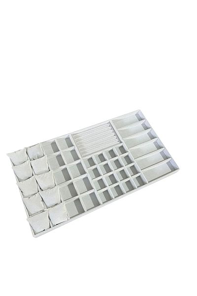 MeGass Dekor Domestic Production Suede Fabric 70/38 cm Suede Coated Gray Color Drawer Inside Jewelry Organizer