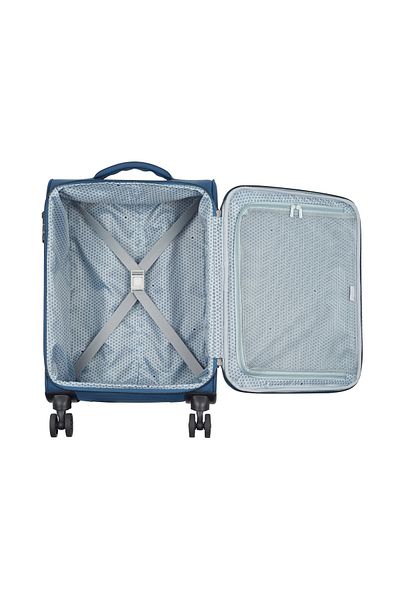 Delsey Caracas 55cm Softcase 4 Double Wheel Expandable Cabin Luggage Trolley Night Blue