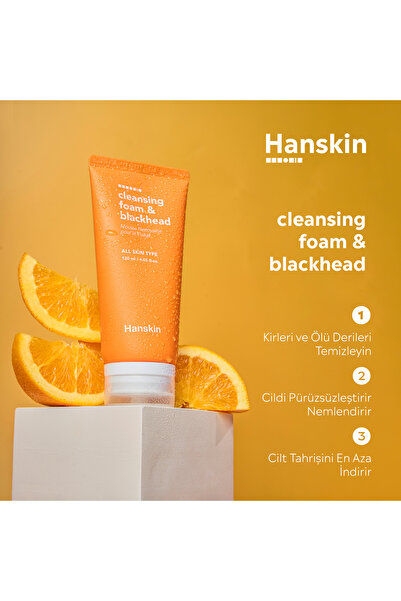 Hanskin Cleansing Foam Blackhead-yüz Yıkama Köpüğü/siyah Nokta Karşıtı/tüm Cilt Tipleri Için 120ml