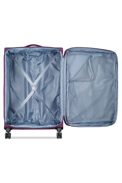 Delsey Maringa 71cm Softcase Expandable 4 Double Wheel Check-in Luggage Trolley Purple