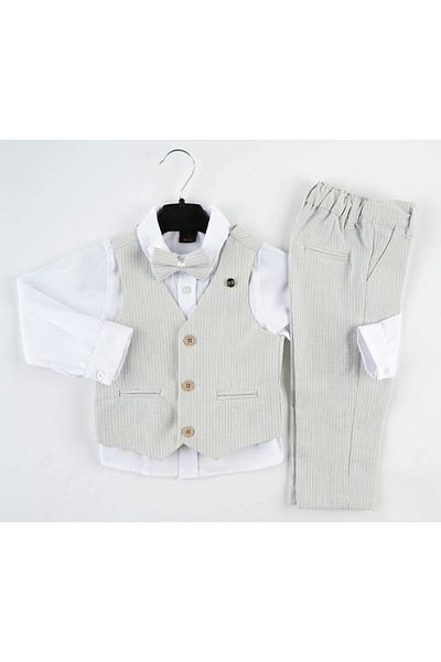 Mc Emirix Kids Wear Striped lycra 3 button vest