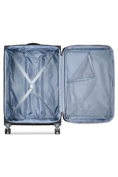 Delsey Maringa 71cm Softcase Expandable 4 Double Wheel Check-in Luggage Trolley Black