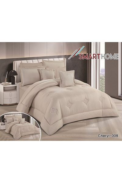 smart home Double Duvet Set, 8-Piece Microfiber Bedspread, King Size, 240x260cm, Yellow