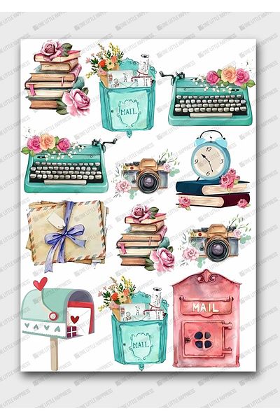 One Little Happiness Vintage Sticker Set Suitable for Planner Agenda Bullet Journal
