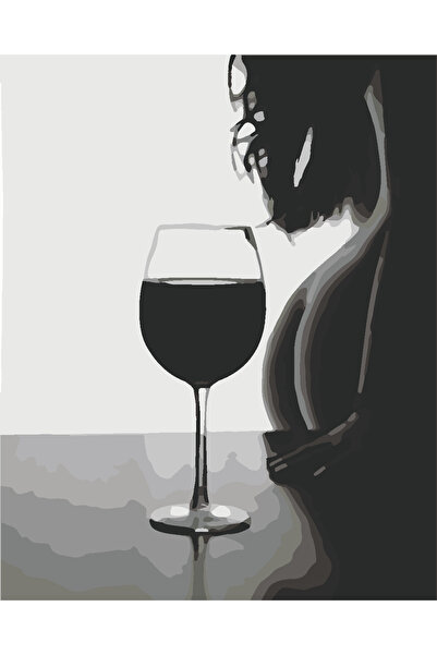 wombhobby BİRAZ ŞARAP BİRAZ TUTKU Sayılarla Boyama Seti 60x75 Çerçevesiz RULO...