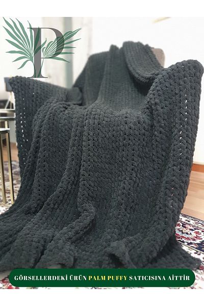 Alize Palm Puffy Black 150X200Cm Single Blanket
