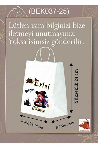 AMBALAJDÜNYAM Hernione Harry Potter Kız Kişiye Özel İsim Baskılı (18*8*24) 25 adet