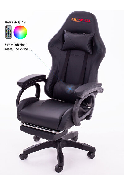 ALC SPORTS AURORA Oyuncu Koltuğu RGB Işıklı Masaj Özellikli Baldır Dayama Gam...