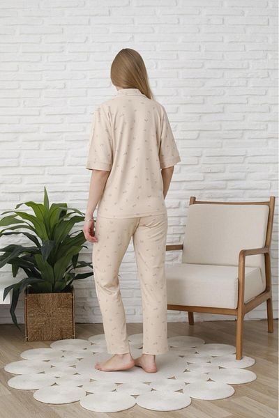 Espuar 773 Boxed Classic Short Sleeve Women's Shirt Pajama Set, Button-Down Viscose Pajama Set
