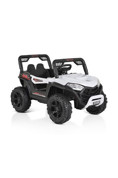 OEM Masinuta electrica pentru copii 3-6 Ani, Moni Buggy UTV Alb, doua motoare, functii MP3 si Lumini