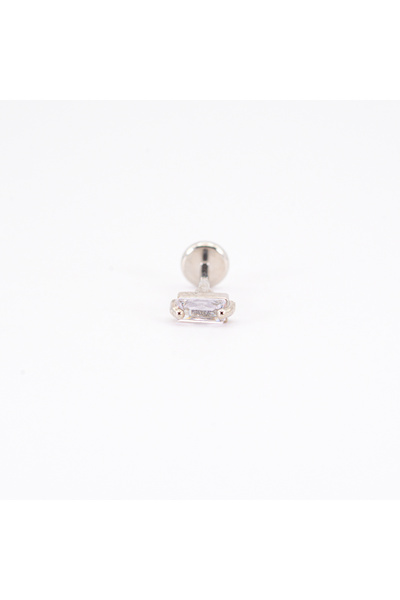 Piercing by Sever Minimal Çelik Piercing… Gümüş/Silver Renkli ve Şeffaf Taşlı...