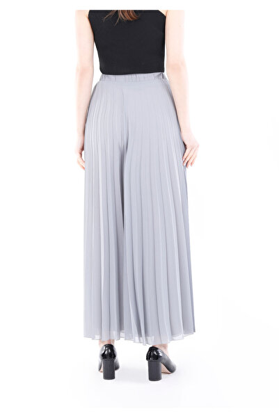 Guzella Pleated Chiffon Elastic Wide Palazzo Skirt-Pants