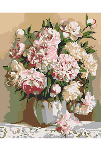 wombhobby BEYAZ VAZODAKİ ŞAKAYIKLAR 2 Sayılarla Boyama Seti 40x50 Çerçevesiz ...