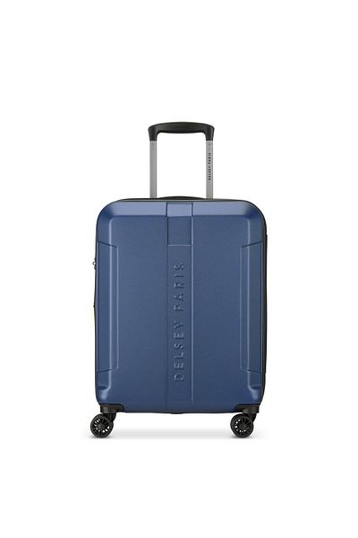 Delsey Depart Hard 61cm Hardcase Expandable 4 Double Wheel Cabin Luggage Trolley Navy Blue