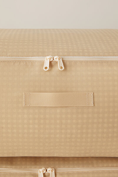 Homewave 4 Adet Mega Boy Bej Pötikare Baza Altı Valiz Düzenleyici Hurç 74x46x22