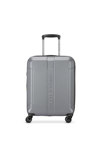 Delsey Depart Hard 61cm Hardcase Expandable 4 Double Wheel Cabin Luggage Trolley Grey