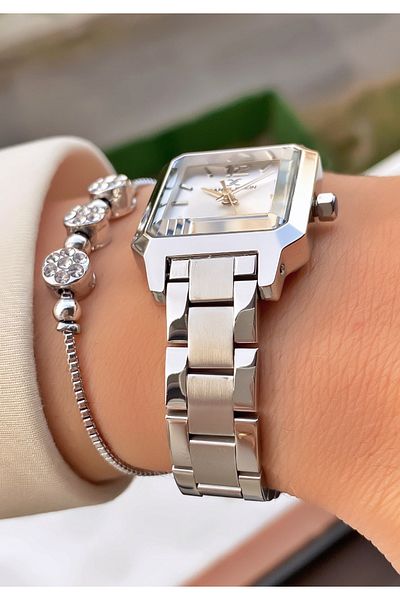 Daniel Klein Brand Silver Color Women's Wristwatch with Bracelet Gift