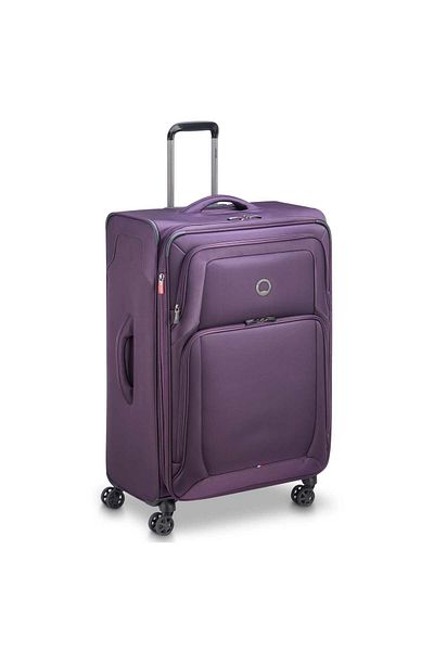 Delsey Optimax Lite 80cm Hardcase Expandable 4 Double Wheel Check-in Luggage Trolley Purple