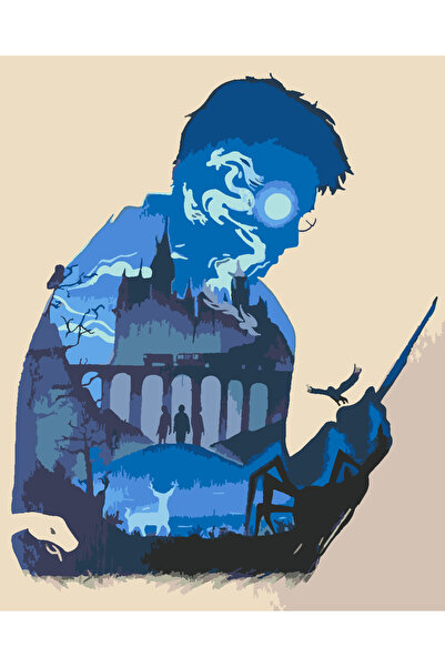 wombhobby HARRY VE HOQWARDS Sayılarla Boyama Seti 40x50 Çerçevesiz RULO ( Kas...