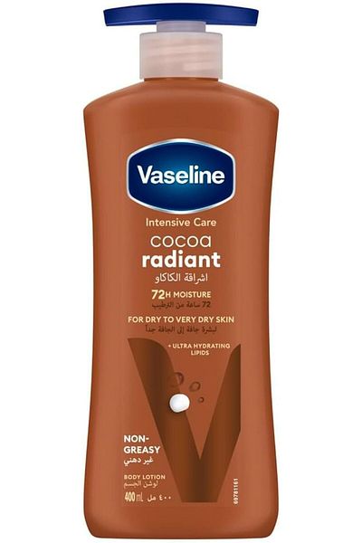 Vaseline Intensive Care Body Lotion for Dry to Very Dry Skin, with Cocoa Extract, Fast Absorbing, 400ml