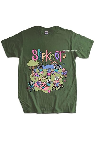 weywot Tricou oversize cu imprimeu Slipknot Music Group kaki