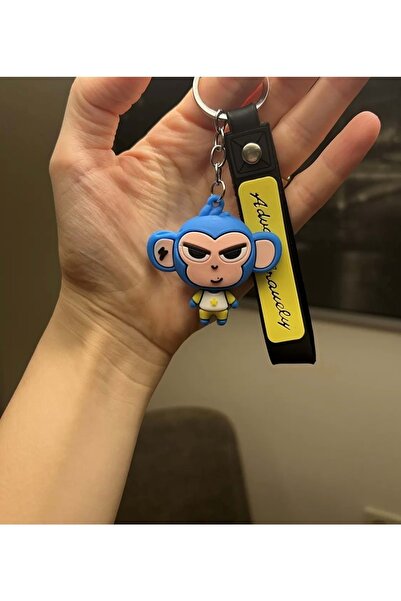 panda hediyelik سلسلة مفاتيح قرد القرد باللون الأزرق