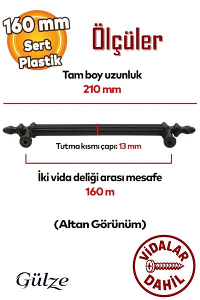 GÜLZE HOME MÂNER DE MOBILIER MODEL PĂSĂRICĂ DE 160 mm - MÂNER DE BUCĂTĂRIE, SERTAR, DULAP (10 BUC.)