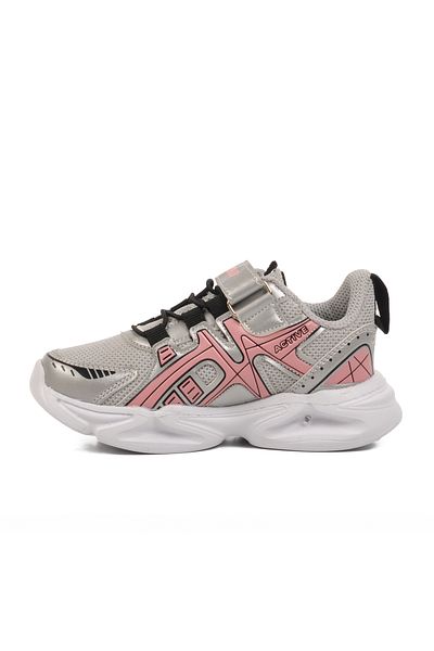 AYAKMOD Pantofi sport pentru fete, roz argintiu, cu plasă cu velcro, 2351 P