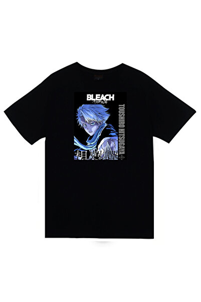 fame-stoned Bleach Tōshirō Hitsugaya Anime Baskılı Unisex %100 Pamuk Siyah T-...
