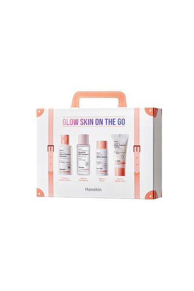 Hanskin Glow Skin Travel Size Skin Care Set - Clear and Moisturize Turkus