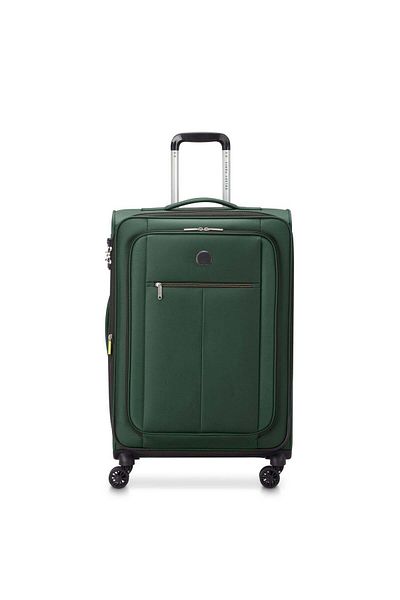 Delsey Pin Up 6 Softcase 68cm Expandable 4 Double Wheel Check-in Luggage Trolley Green