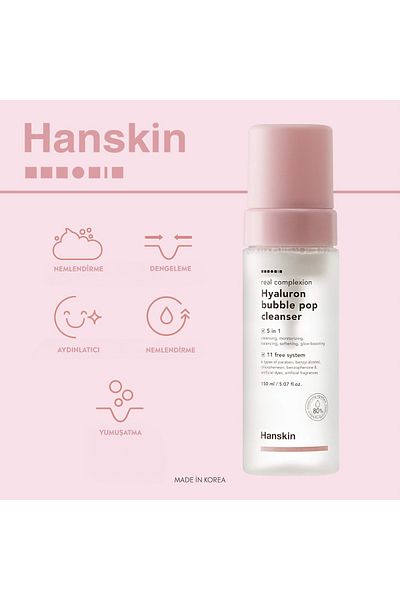Hanskin Hyaluron Bubble Pop Cleanser- Hyaluronic Acid Based Face Washing Foam [150 ml ]